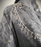 Labradorit Brosche ~ Ausschnittschmuck Silber ~ Elfischer Fantasy Schmuck ~ Schulterkette