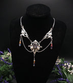 Labradorit Halskette Art Nouveau ~ Jugendstil Kette mit violettem Labradorit ~ Fantasy Schmuck ~ Gothic Statement Necklace