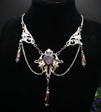 Labradorit Halskette Art Nouveau ~ Jugendstil Kette mit violettem Labradorit ~ Fantasy Schmuck ~ Gothic Statement Necklace