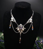 Labradorit Halskette Art Nouveau ~ Jugendstil Kette mit violettem Labradorit ~ Fantasy Schmuck ~ Gothic Statement Necklace