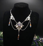 Labradorit Halskette Art Nouveau ~ Jugendstil Kette mit violettem Labradorit ~ Fantasy Schmuck ~ Gothic Statement Necklace