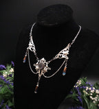 Labradorit Halskette Art Nouveau ~ Jugendstil Kette mit violettem Labradorit ~ Fantasy Schmuck ~ Gothic Statement Necklace