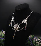 Labradorit Halskette Art Nouveau ~ Jugendstil Kette mit violettem Labradorit ~ Fantasy Schmuck ~ Gothic Statement Necklace