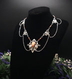 Sonnenstein Halskette ~ Art Nouveau Schmuck mit Naturstein ~ Elbische Kette ~ Jugendstil Fantasy Schmuck ~