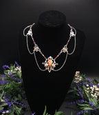 Sonnenstein Halskette ~ Art Nouveau Schmuck mit Naturstein ~ Elbische Kette ~ Jugendstil Fantasy Schmuck ~
