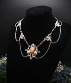 Sonnenstein Halskette ~ Art Nouveau Schmuck mit Naturstein ~ Elbische Kette ~ Jugendstil Fantasy Schmuck ~