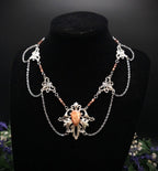 Sonnenstein Halskette ~ Art Nouveau Schmuck mit Naturstein ~ Elbische Kette ~ Jugendstil Fantasy Schmuck ~