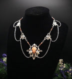 Sonnenstein Halskette ~ Art Nouveau Schmuck mit Naturstein ~ Elbische Kette ~ Jugendstil Fantasy Schmuck ~