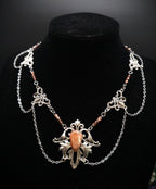 Sonnenstein Halskette ~ Art Nouveau Schmuck mit Naturstein ~ Elbische Kette ~ Jugendstil Fantasy Schmuck ~