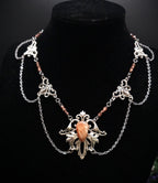 Sonnenstein Halskette ~ Art Nouveau Schmuck mit Naturstein ~ Elbische Kette ~ Jugendstil Fantasy Schmuck ~