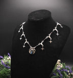Labradorit Halskette mit Sternen ~ Art Nouveau Kette ~ Celestial Jewelry ~ Elbischer Fantasy Schmuck ~ Edelstahl