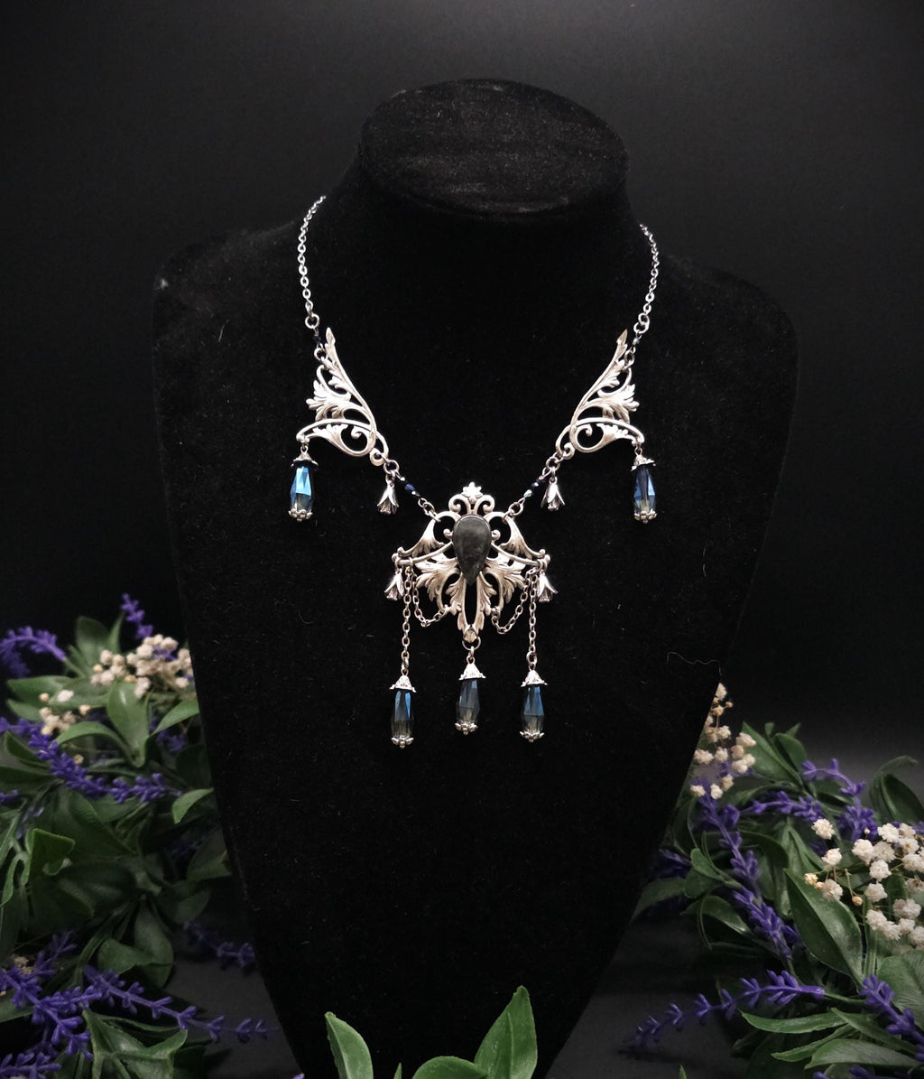 Dunkelblauer Labradorit Halskette ~ Art Nouveau Fantasy Schmuck ~ Hochzeitsschmuck