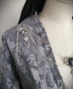 Labradorit Broschenkette ~ Fantasy Ausschnittschmuck mit Sternen ~ Cape Chain ~ Celestial Jewelry