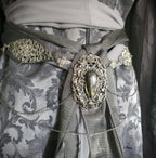 Fantasy Schmuckgürtel mit Labradorit ~ Elbischer Kettengürtel ~ Art Nouveau Hüftschmuck ~ größenverstellbar