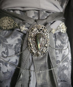 Fantasy Schmuckgürtel mit Labradorit ~ Elbischer Kettengürtel ~ Art Nouveau Hüftschmuck ~ größenverstellbar