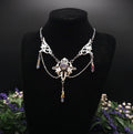 Labradorit Halskette Art Nouveau ~ Jugendstil Kette mit violettem Labradorit ~ Fantasy Schmuck ~ Gothic Statement Necklace