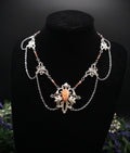 Sonnenstein Halskette ~ Art Nouveau Schmuck mit Naturstein ~ Elbische Kette ~ Jugendstil Fantasy Schmuck ~