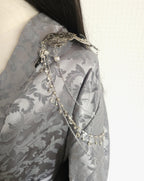 Broschen Paar mit Blaufluss Cabochon ~ Kostüm Accessoire ~Pin Brosche Schalnadel ~ Hochzeits-Schmuck
