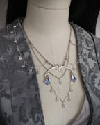 Halskette mit Swarovski Kristallen ~ Schmuck im Art Nouveau Stil ~ Gothic Accessoire ~ Größenverstellbar