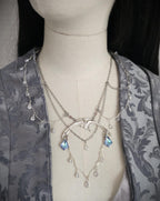Halskette mit Swarovski Kristallen ~ Schmuck im Art Nouveau Stil ~ Gothic Accessoire ~ Größenverstellbar