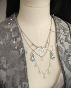 Halskette mit Swarovski Kristallen ~ Schmuck im Art Nouveau Stil ~ Gothic Accessoire ~ Größenverstellbar