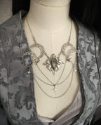 Labradorit Halskette mit Monden & Sternen – Celestial Witchy Fantasy Schmuck