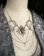 Labradorit Halskette mit Monden & Sternen – Celestial Witchy Fantasy Schmuck