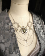 Labradorit Halskette mit Monden & Sternen – Celestial Witchy Fantasy Schmuck