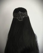 Elfen Diadem ~ versilberte Draht Tiara ~ Art Nouveau Mottendesign ~ Kopfschmuck ~ Hochzeit