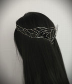 Elfen Diadem ~ versilberte Draht Tiara ~ Art Nouveau Mottendesign ~ Kopfschmuck ~ Hochzeit