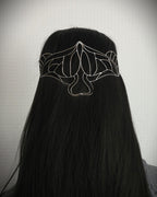 Elfen Diadem ~ versilberte Draht Tiara ~ Art Nouveau Mottendesign ~ Kopfschmuck ~ Hochzeit