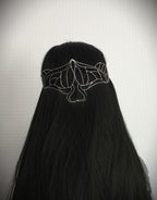 Elfen Diadem ~ versilberte Draht Tiara ~ Art Nouveau Mottendesign ~ Kopfschmuck ~ Hochzeit
