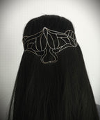 Elfen Diadem ~ versilberte Draht Tiara ~ Art Nouveau Mottendesign ~ Kopfschmuck ~ Hochzeit