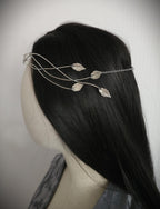 Elfen Diadem mit Blättern ~ versilberte Tiara ~ größenverstellbar ~ Fantasy Hochzeit ~Brautschmuck
