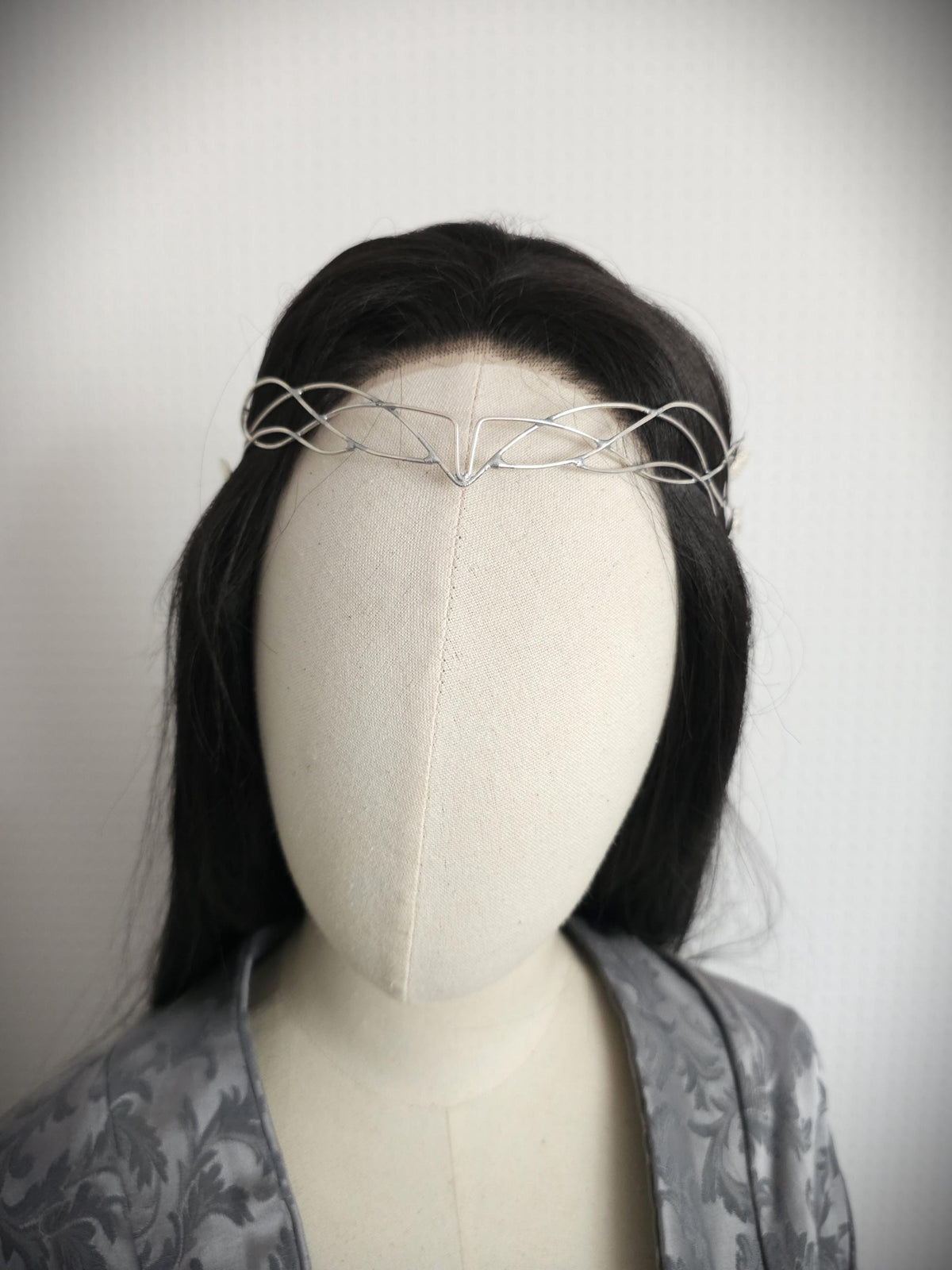 Elfen Diadem mit Blättern ~ versilberte Tiara ~ größenverstellbar ~ Fantasy Hochzeit ~Brautschmuck