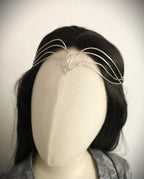 Braut Diadem ~ Größenverstellbarer Stirnschmuck ~ Versilberte Tiara ~ Elfen Krone