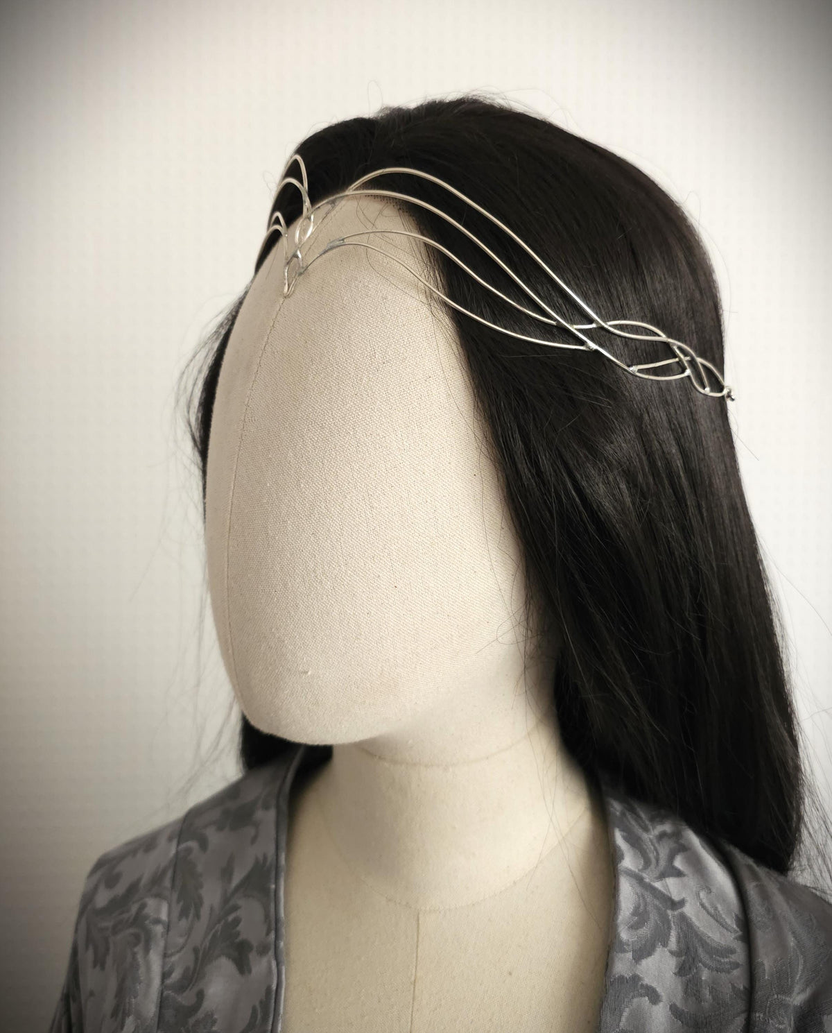 Braut Diadem ~ Größenverstellbarer Stirnschmuck ~ Versilberte Tiara ~ Elfen Krone