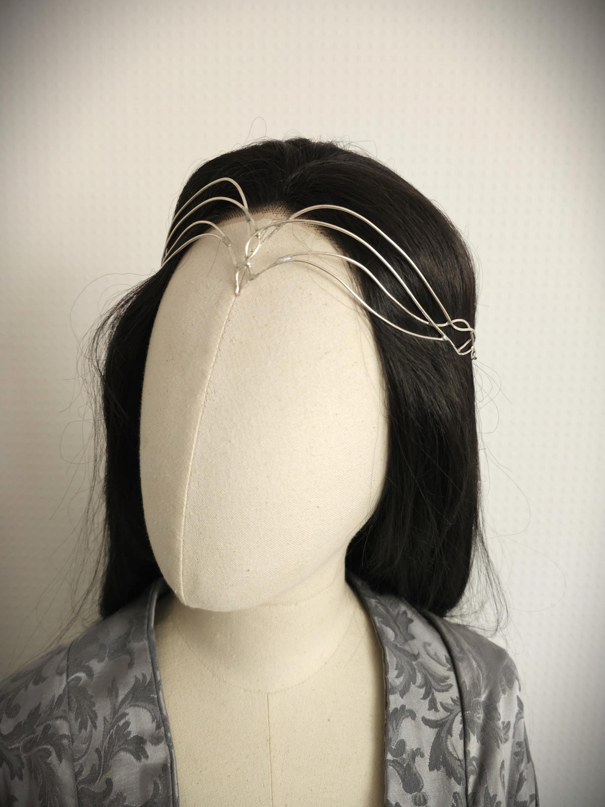 Braut Diadem ~ Größenverstellbarer Stirnschmuck ~ Versilberte Tiara ~ Elfen Krone