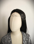 Fantasy Diadem ~ Filigraner Stirnschmuck aus versilbertem Draht ~ Elfen Tiara ~ Braut Headpiece – Hochzeitsschmuck