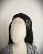Fantasy Diadem ~ Filigraner Stirnschmuck aus versilbertem Draht ~ Elfen Tiara ~ Braut Headpiece – Hochzeitsschmuck
