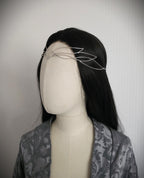 Fantasy Diadem ~ Filigraner Stirnschmuck aus versilbertem Draht ~ Elfen Tiara ~ Braut Headpiece – Hochzeitsschmuck