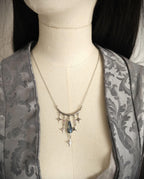 Edelstahl Halskette mit blaugrauer Glasperle ~ Stern Choker ~ Celestial Schmuck ~ Fantasy Accessoire ~ Sternenschmuck