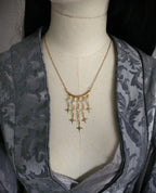 Goldene Stern Halskette ~ Opalith Perlen Choker ~Celestial Schmuck ~Größenverstellbar