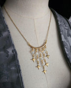 Goldene Stern Halskette ~ Opalith Perlen Choker ~Celestial Schmuck ~Größenverstellbar