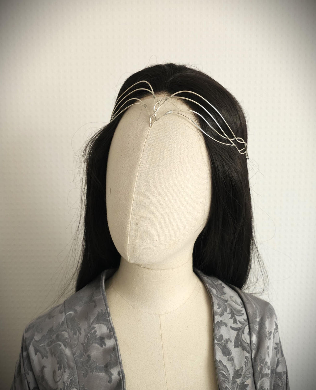 Braut Diadem ~ Größenverstellbarer Stirnschmuck ~ Versilberte Tiara ~ Elfen Krone