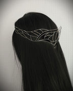 Elfen Diadem ~ versilberte Draht Tiara ~ Art Nouveau Mottendesign ~ Kopfschmuck ~ Hochzeit