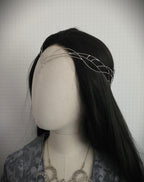Elfen Diadem ~ versilberte Draht Tiara ~ Art Nouveau Mottendesign ~ Kopfschmuck ~ Hochzeit