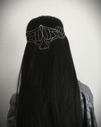 Elfen Diadem ~ versilberte Draht Tiara ~ Art Nouveau Mottendesign ~ Kopfschmuck ~ Hochzeit