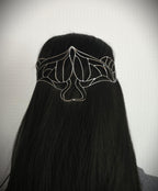 Elfen Diadem ~ versilberte Draht Tiara ~ Art Nouveau Mottendesign ~ Kopfschmuck ~ Hochzeit