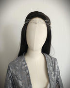 Elfen Diadem mit Blättern ~ versilberte Tiara ~ größenverstellbar ~ Fantasy Hochzeit ~Brautschmuck